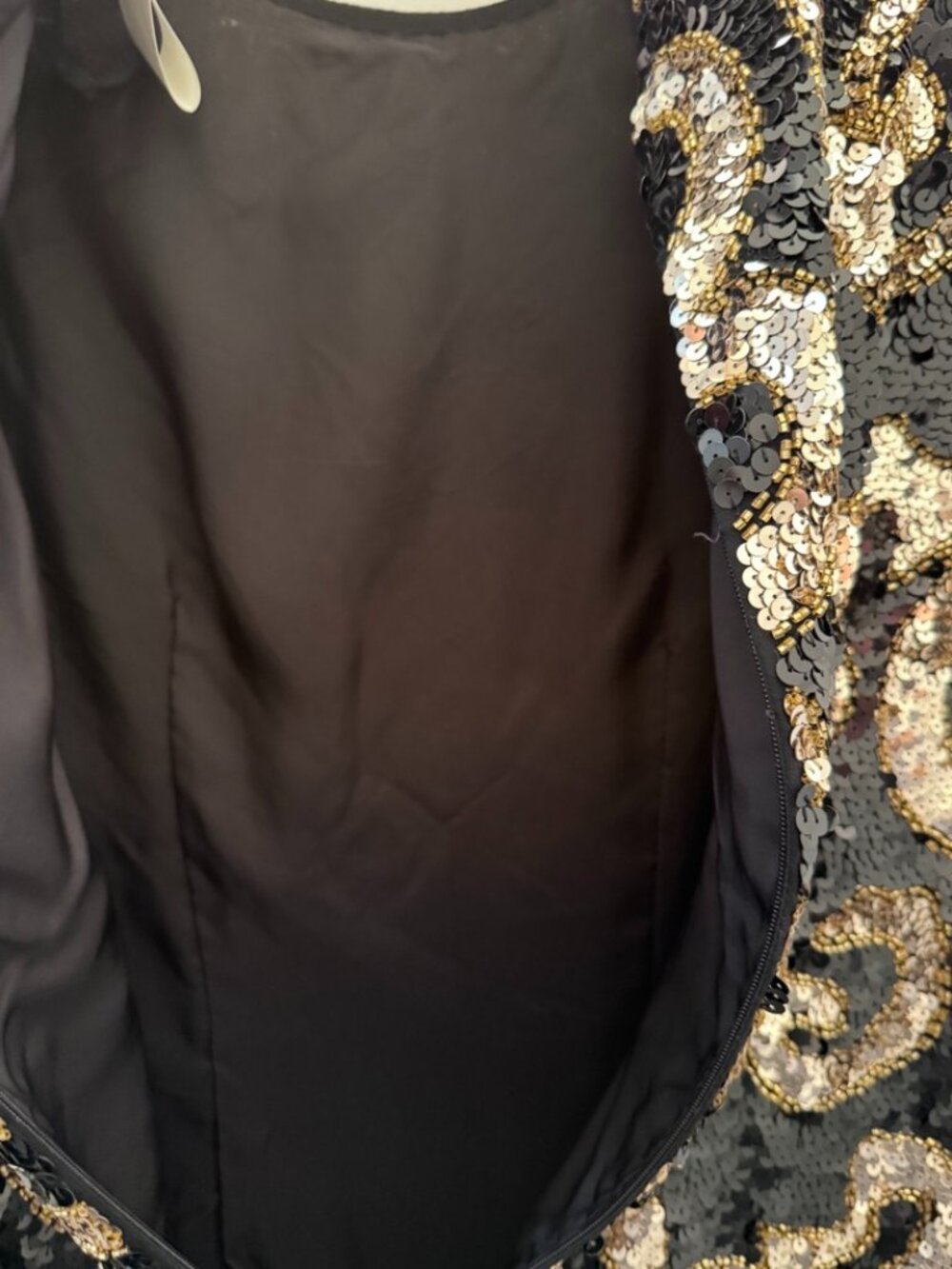 Joan Leslie Sequin Top Black Gold Beaded Evening Blouse VTG Glam NWT - Picture 8 of 11